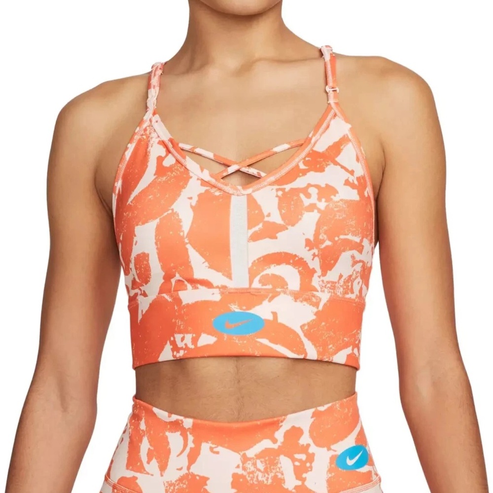 Nike Dri-FIT Orange and White Sports Bra